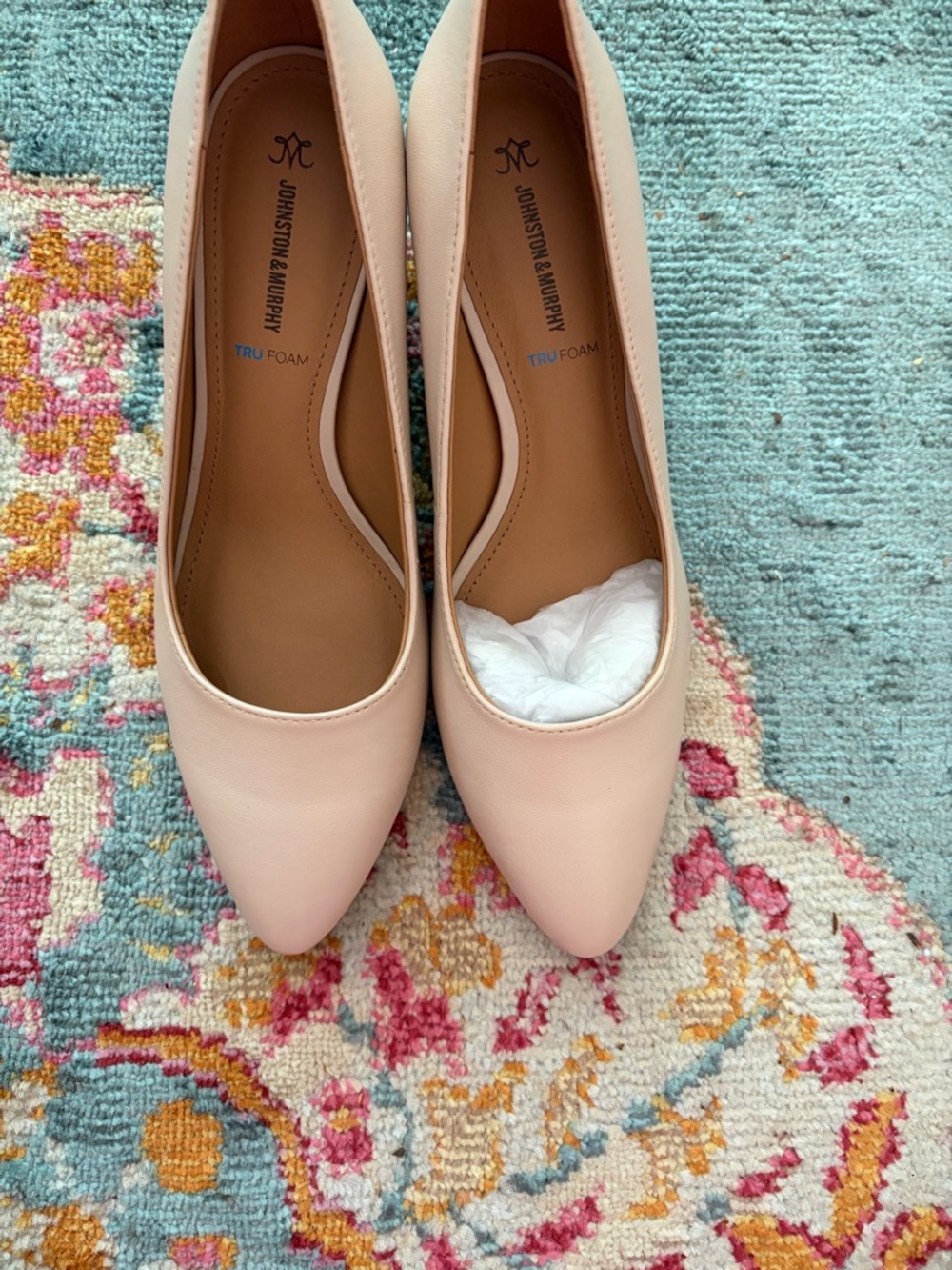 Johnston & Murphy Women's Pink Pointed-Toe Heels - TruFoam Comfort